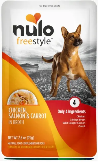 Nulo Freestyle Grain Free Meal Enhancer Pouch Pollo, Salmon Y Zanahoria para Perros