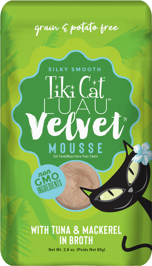Tiki Pets Tiki Luau Velvet Mousse Atun Y Caballa En Caldo Pouch para Gatos