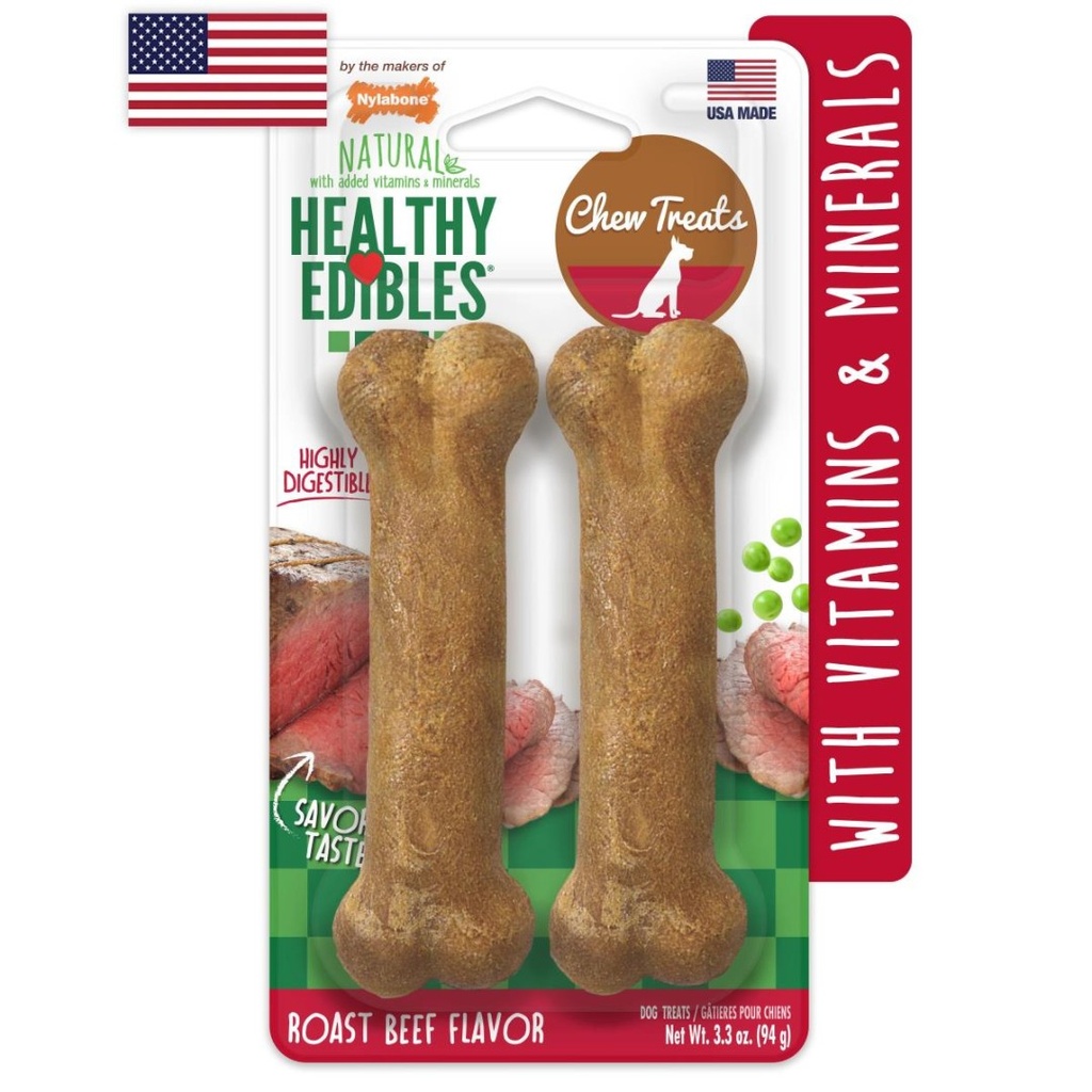 [NE802TPP] Nylabone He Snack Longer Lasting Roast Res Regular para Perros (2 Und | 94 Gr)