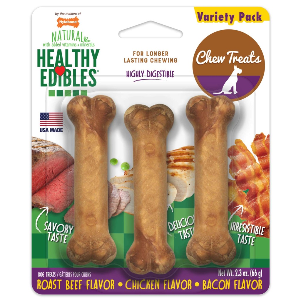 [NE101VPP] Nylabone He Snack Longer Lasting Variety Petite para Perros