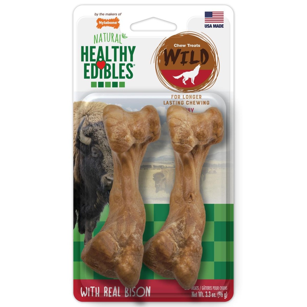 [NEB202TPP] Nylabone He Snack Wild Hueso Bisonte para Perros
