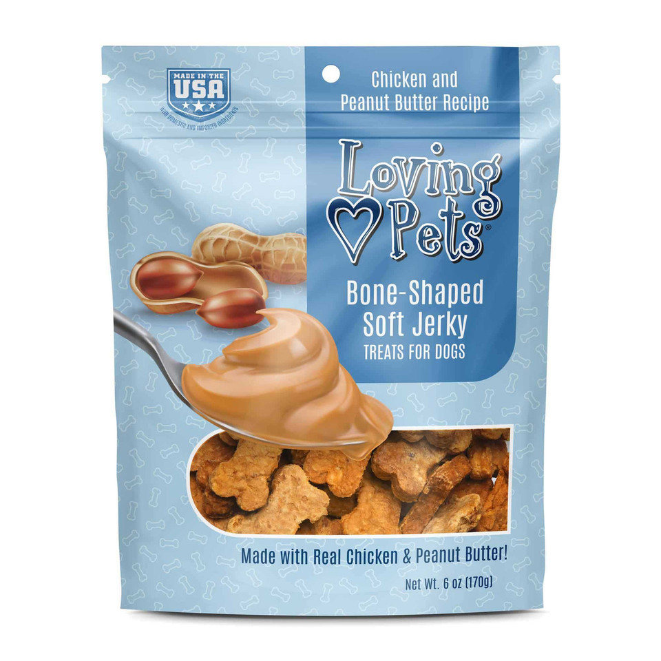 [8301 LP] Loving Pets Snack Jerky Mantequilla Mani Huesos para Perros