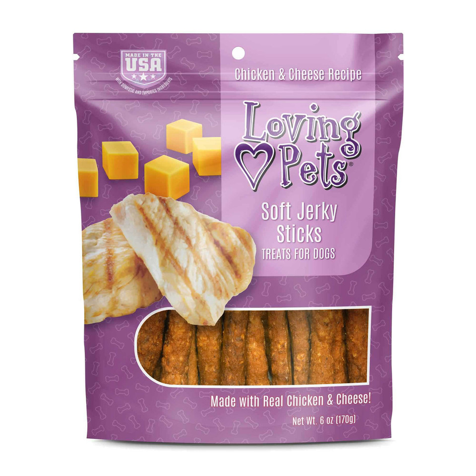 [8304 LP] Loving Pets Snack Jerky Pollo Y Queso Cabanos para Perros