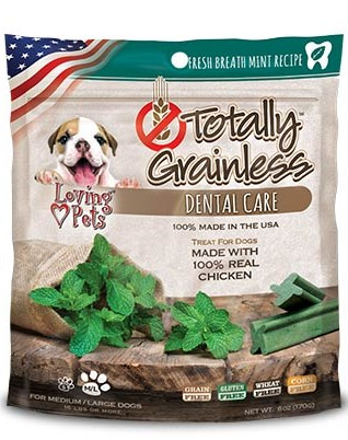 [5314 LP] Loving Pets Totally Grainless Snack Dental Pollo Y Menta M L para Perros