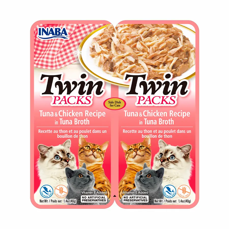 Inaba Twin Packs Tuna & Pollo Recipe In Tuna Broth para Gatos