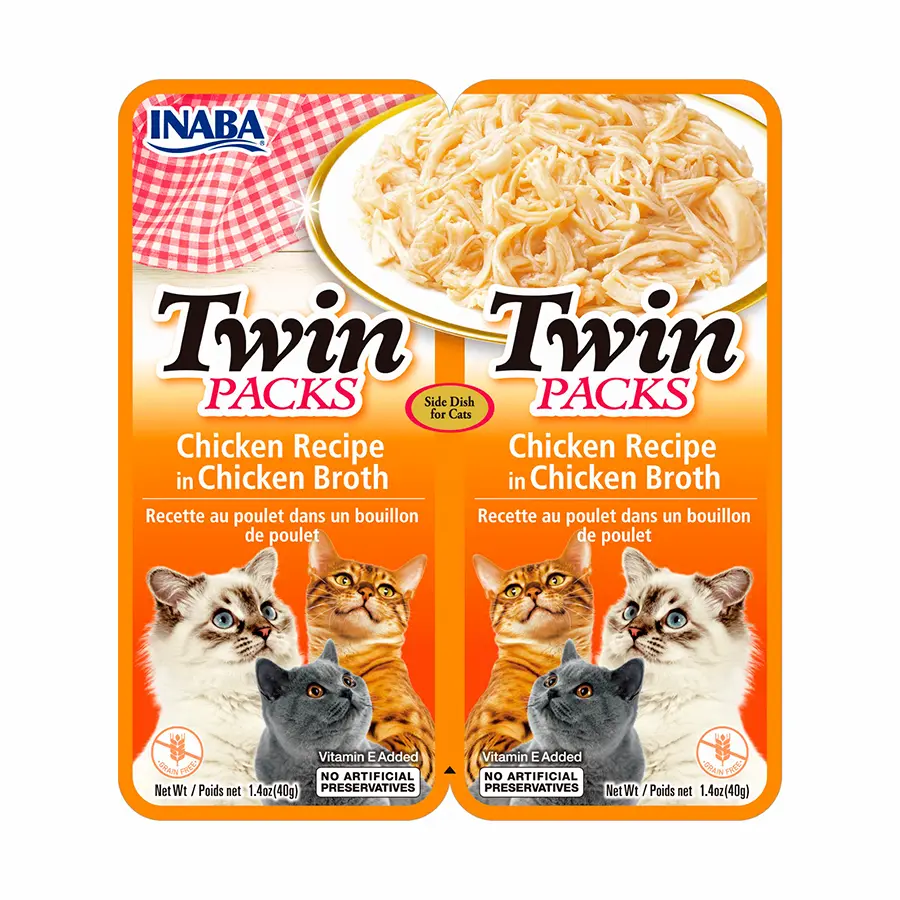 Inaba Twin Packs Pollo Recipe In Pollo Broth para Gatos