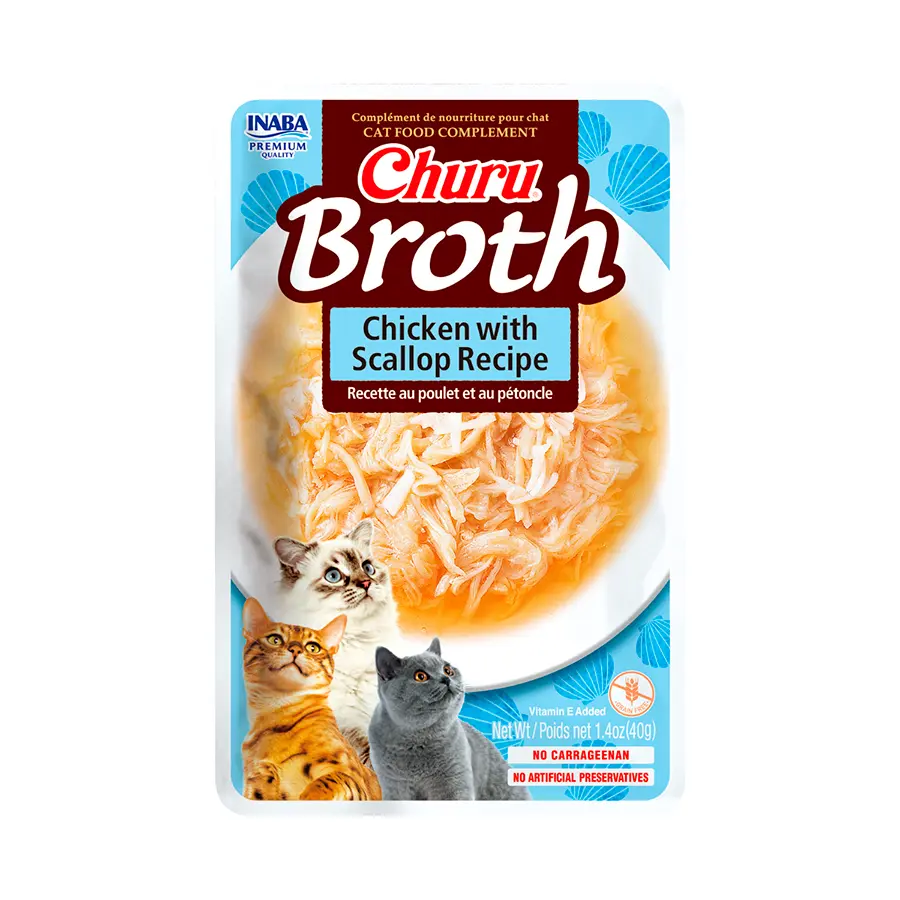 Inaba Broth Pollo With Scallop Recipe para Gatos
