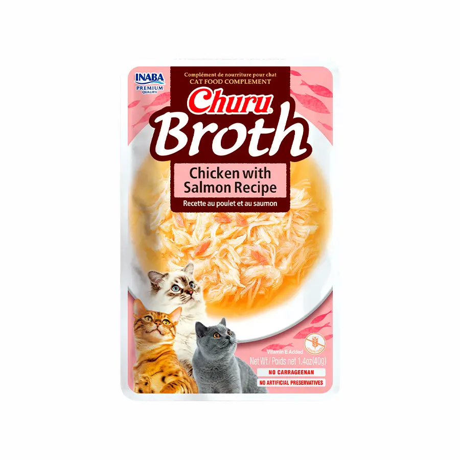Inaba Broth Pollo With Salmon Recipe para Gatos