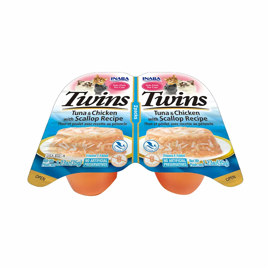 [USA833 IN] Inaba Twins Tuna & Pollo With Scallop Recipe para Gatos