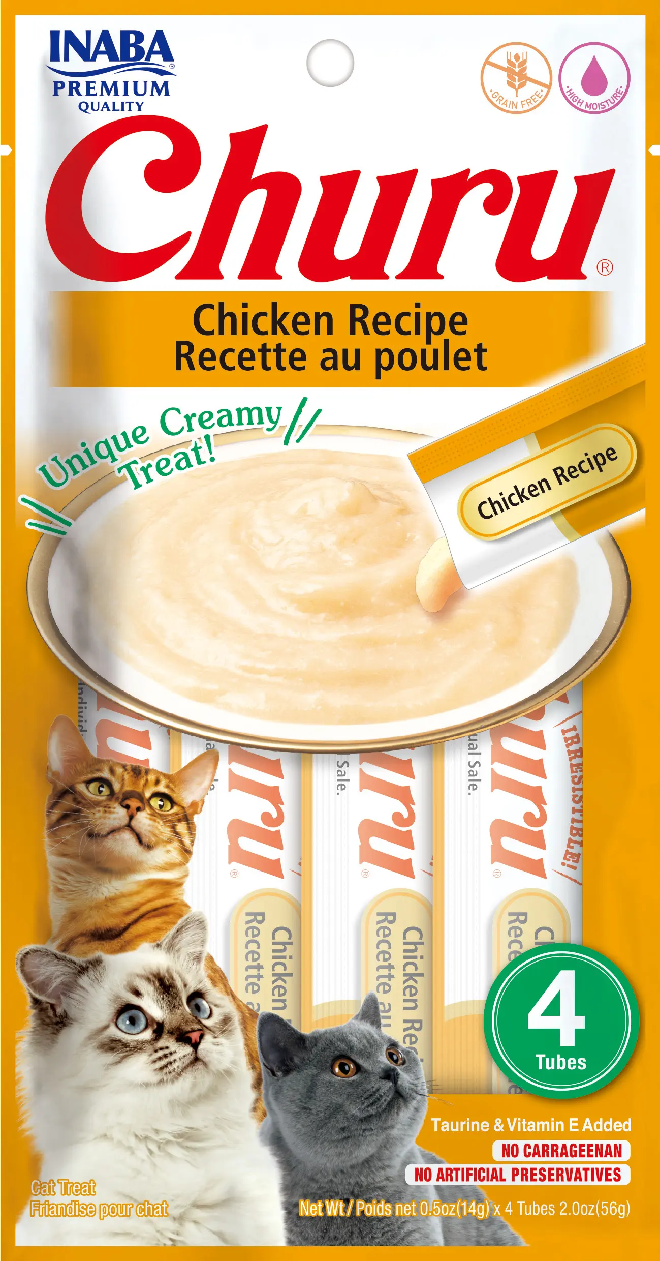 Inaba Snack Churu 4 Piezas Pollo para Gatos