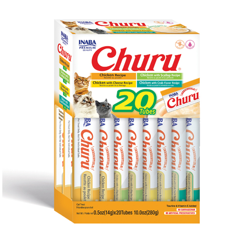 Inaba Snack Churu Caja 20 Piezas Variedad De Pollo para Gatos