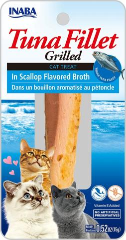 Inaba Snack Grilled Tuna Fillet In Scallop Flavored Broth Vieira para Gatos