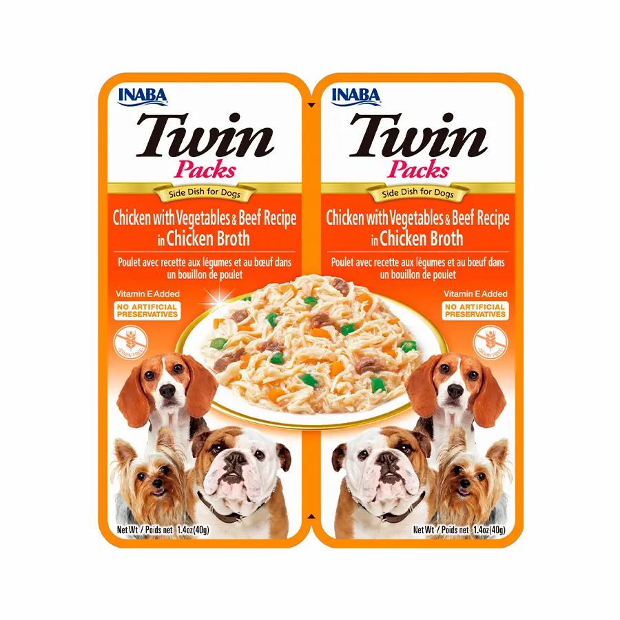 [USD802 IN] Inaba Twin Packs Pollo With Vegetables & Res Recipe In Pollo Broth para Perros