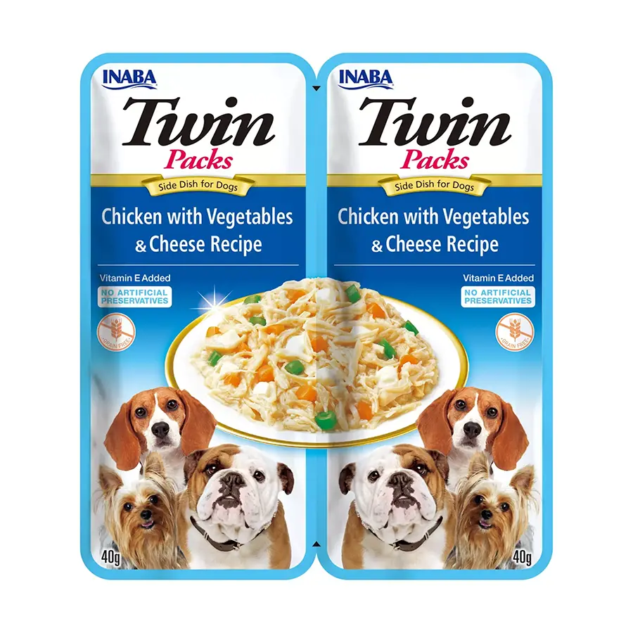 [USD803 IN] Inaba Twin Packs Pollo With Vegetables & Cheese Recipe In Pollo Broth para Perros