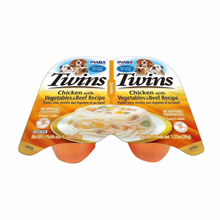 [USD832 IN] Inaba Twins Pollo With Vegetables & Res Recipe para Perros