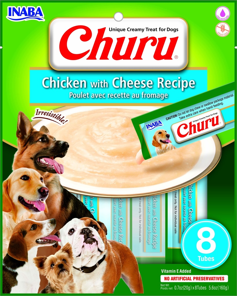[USD604 IN] Inaba Snack Churu 8 Piezas Pollo With Cheese Pollo Y Queso para Perros