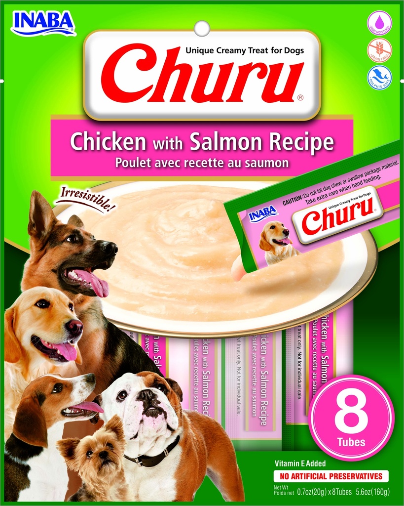 [USD603 IN] Inaba Snack Churu 8 Piezas Pollo With Salmon Pollo Y Salmon para Perros