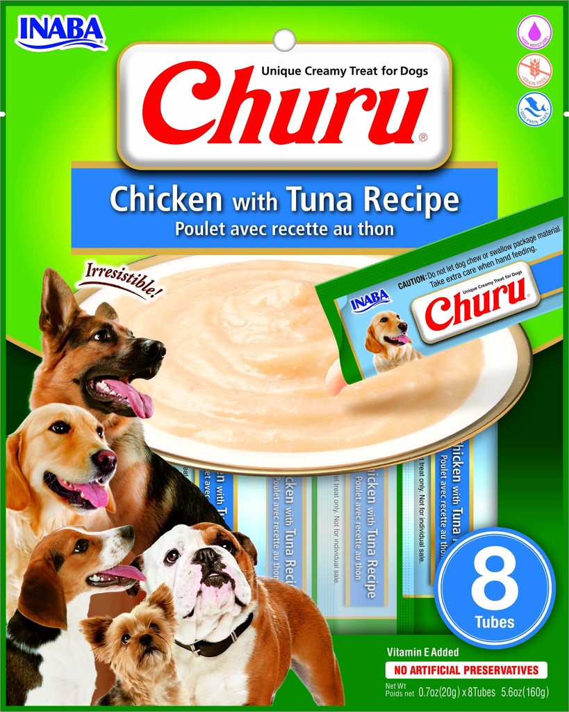 [USD602 IN] Inaba Snack Churu 8 Piezas Pollo With Tuna Pollo Y Atun para Perros