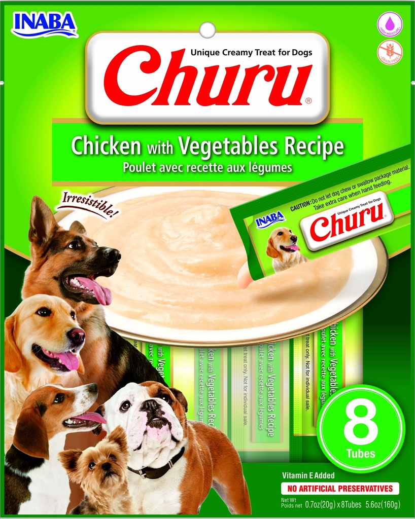 [USD605 IN] Inaba Snack Churu 8 Piezas Pollo With Vegetables para Perros
