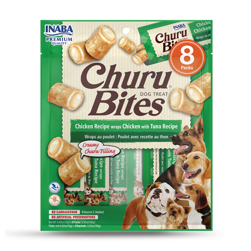 [USD722 IN] Inaba Snack Churu Bites Pollo Wraps 8 Piezas Pollo Con Atun para Perros
