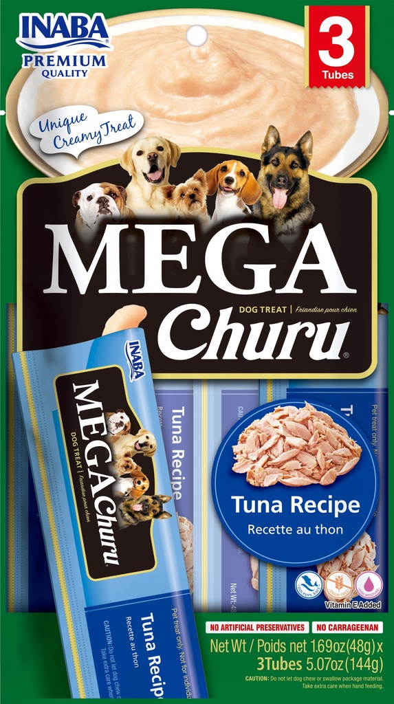 [USD623 IN] Inaba Snack Mega Churu 3 Piezas Atun para Perros