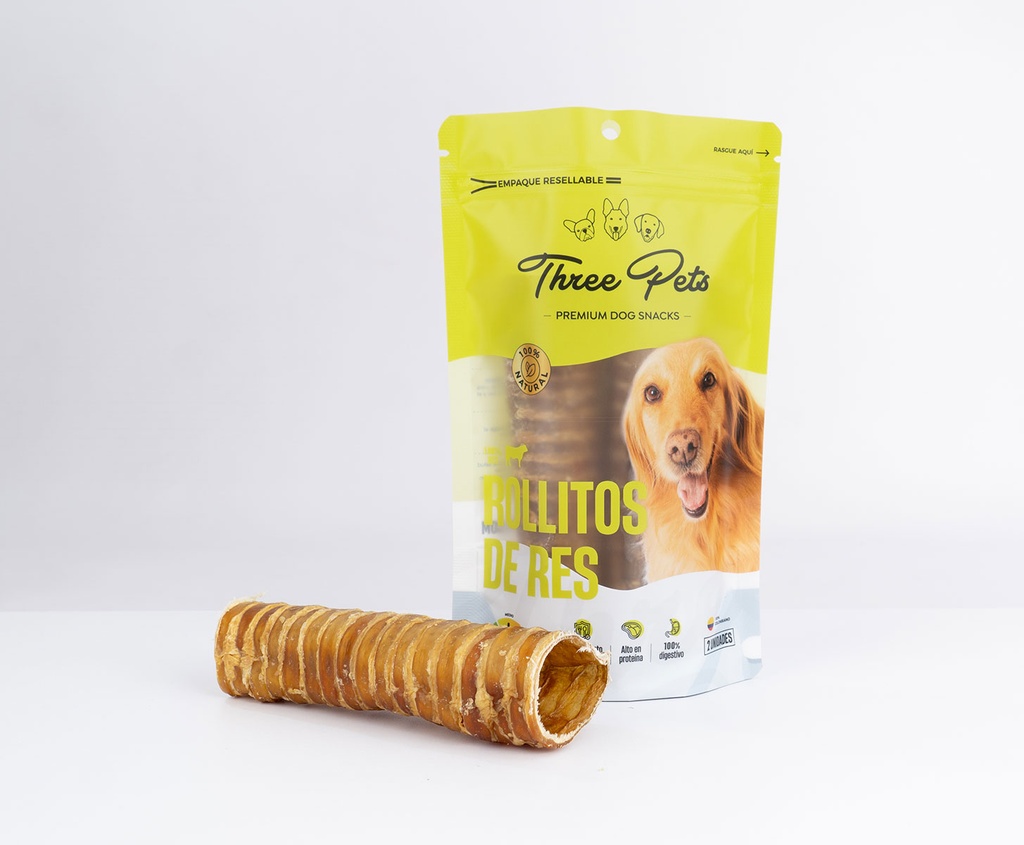 Three Pets Snack Rollitos De Res para Perros