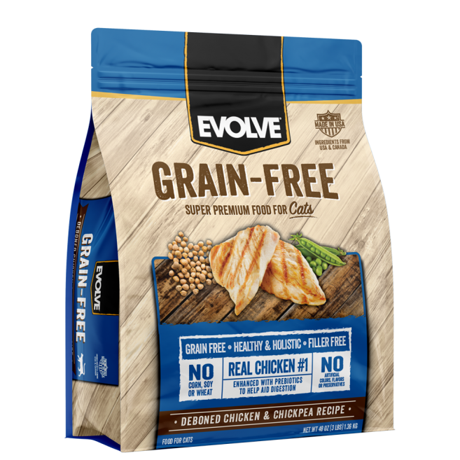 [639052 EVO] Evolve Grain Free Pollo para Gatos (3 Lb)