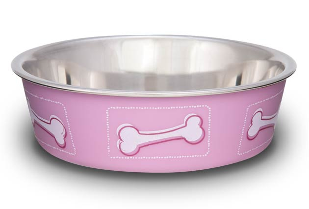 Loving Pets Comedero Coastal Huesos Rosado para Perros