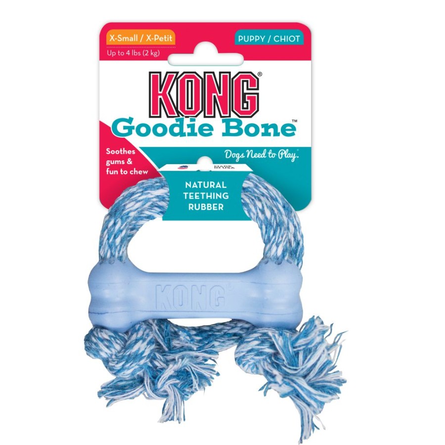 Kong Caucho Cachorro Hueso Con Cuerda para Perros