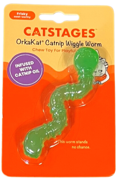 [329 CTS] Catstages Frisky Orkakat Catnip Wiggle Worm para Gatos