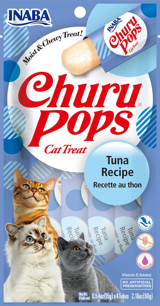 Inaba Snack Churu Pops 4 Piezas Tuna Atun para Gatos (Pollo)