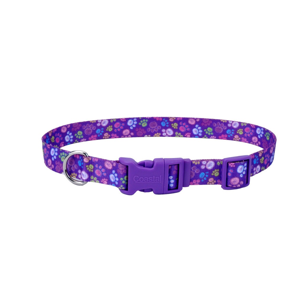 Coastal Pet Styles Huellas Morado Collar 5 8" para Perros