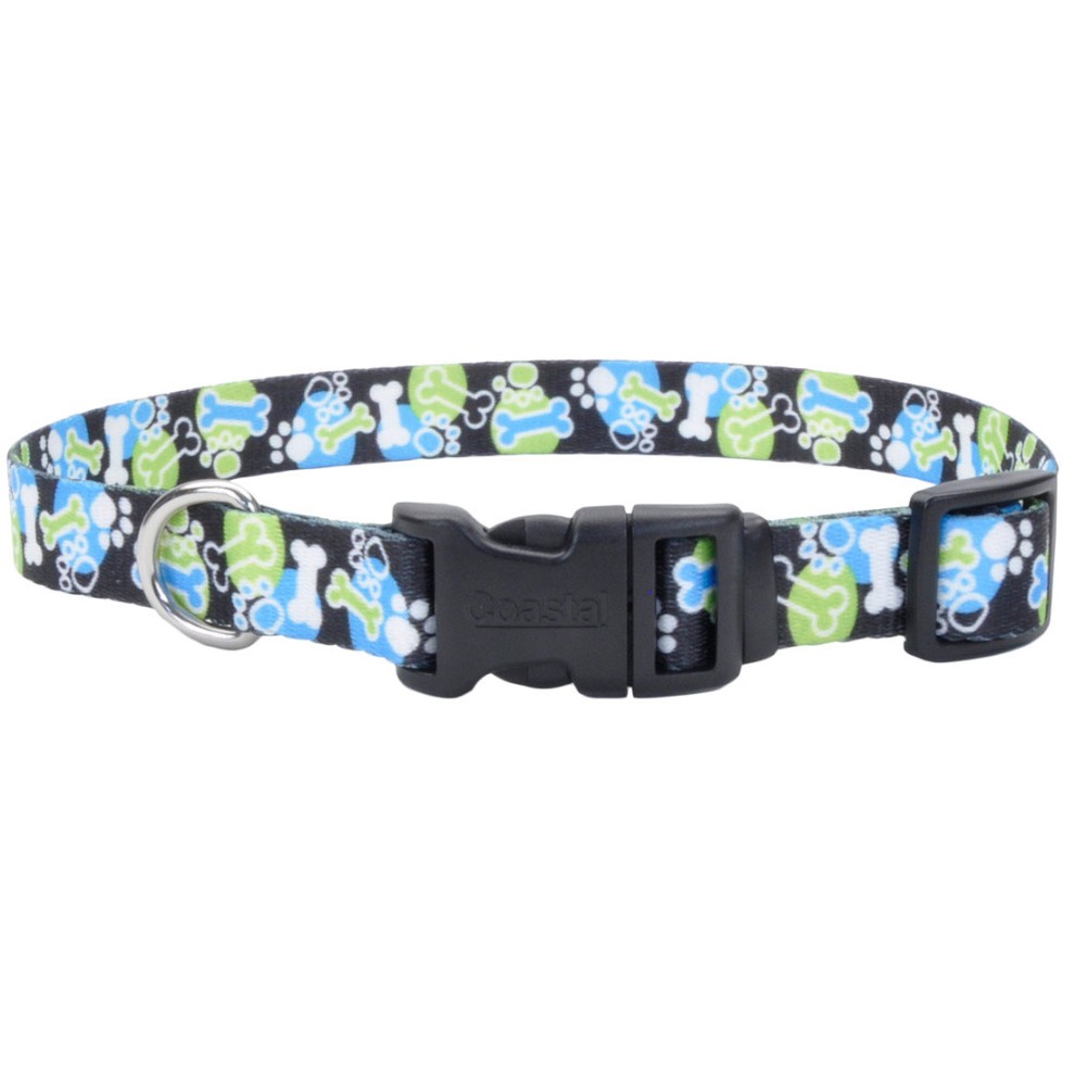 Coastal Pet Styles Hueso Huella Azul Collar 1" para Perros