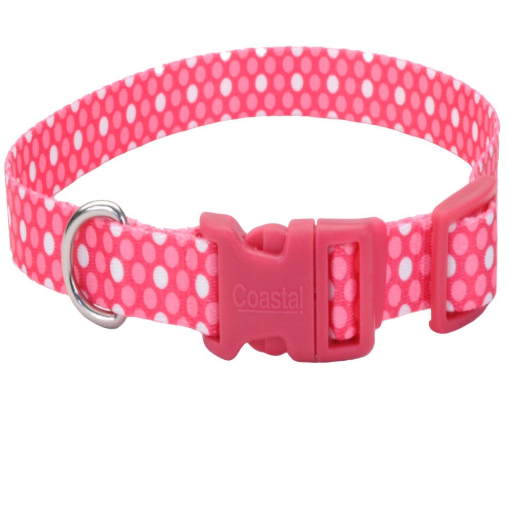 Coastal Pet Styles Polka Rosado Collar 5 8" para Perros