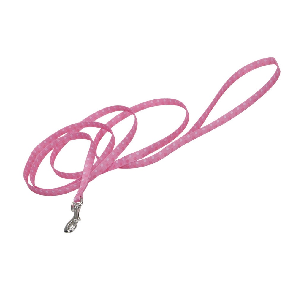 Coastal Pet Styles Polka Rosado Correa 1" para Perros