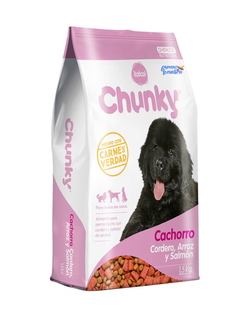 Chunky Cachorro Cordero Arroz Y Salmón Para Perros