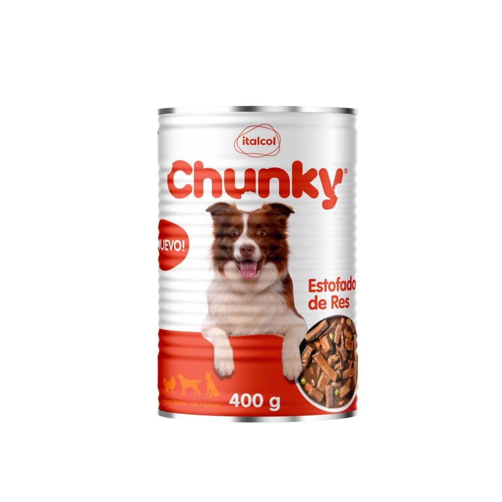 Chunky Estofado de Res Alimento Humedo para Perros
