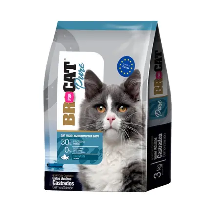 BR for CAT Pure Gatos Adultos Castrados Sabor Salmon