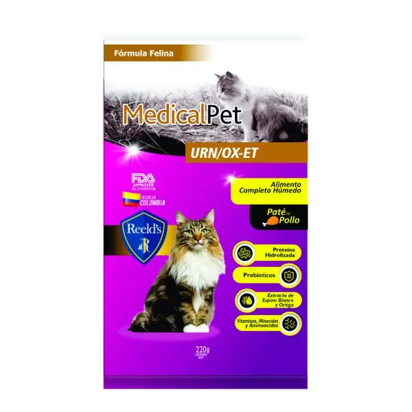 Alimento húmedo natural para gatos Medical Pet URN/OX-ET (100 Gr)