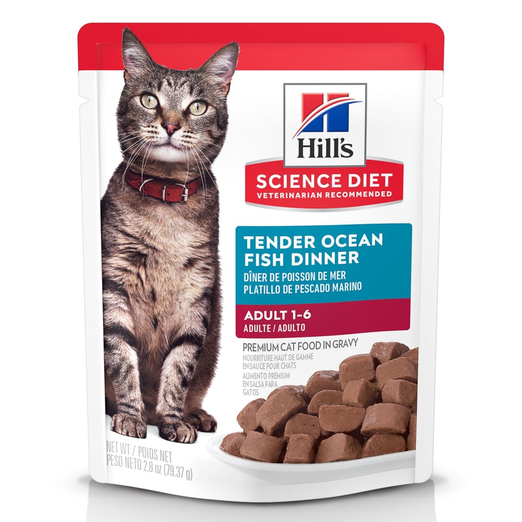 Hills Science Diet Adulto Tender Ocean Fish Pouche Húmedo para Gatos