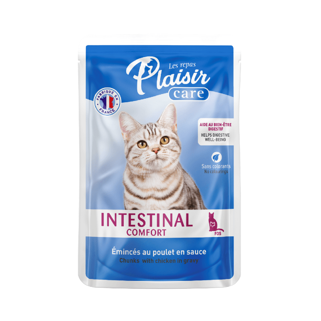 Plaisir Cuidado Gastrointestinal Gato Trozos Con Pollo E/N Salsa Húmedo