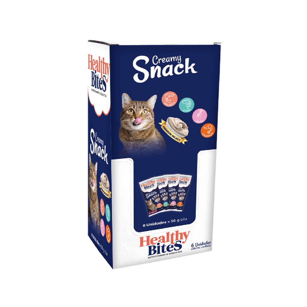 Healthy Bites Snack Cremoso para Gato Display Surtidas